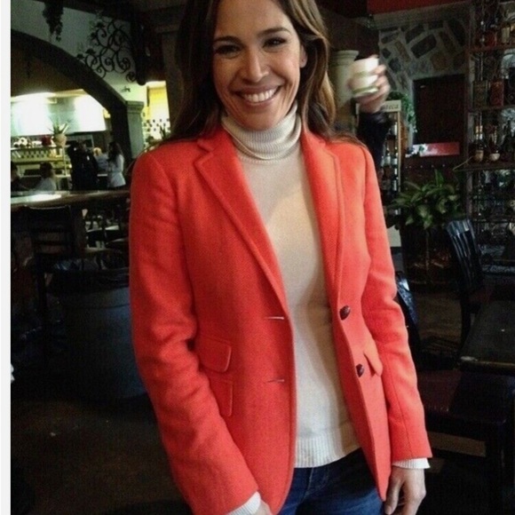 J. Crew Jackets & Blazers - J Crew  Orange Wool Herringbone Tweed Jacket